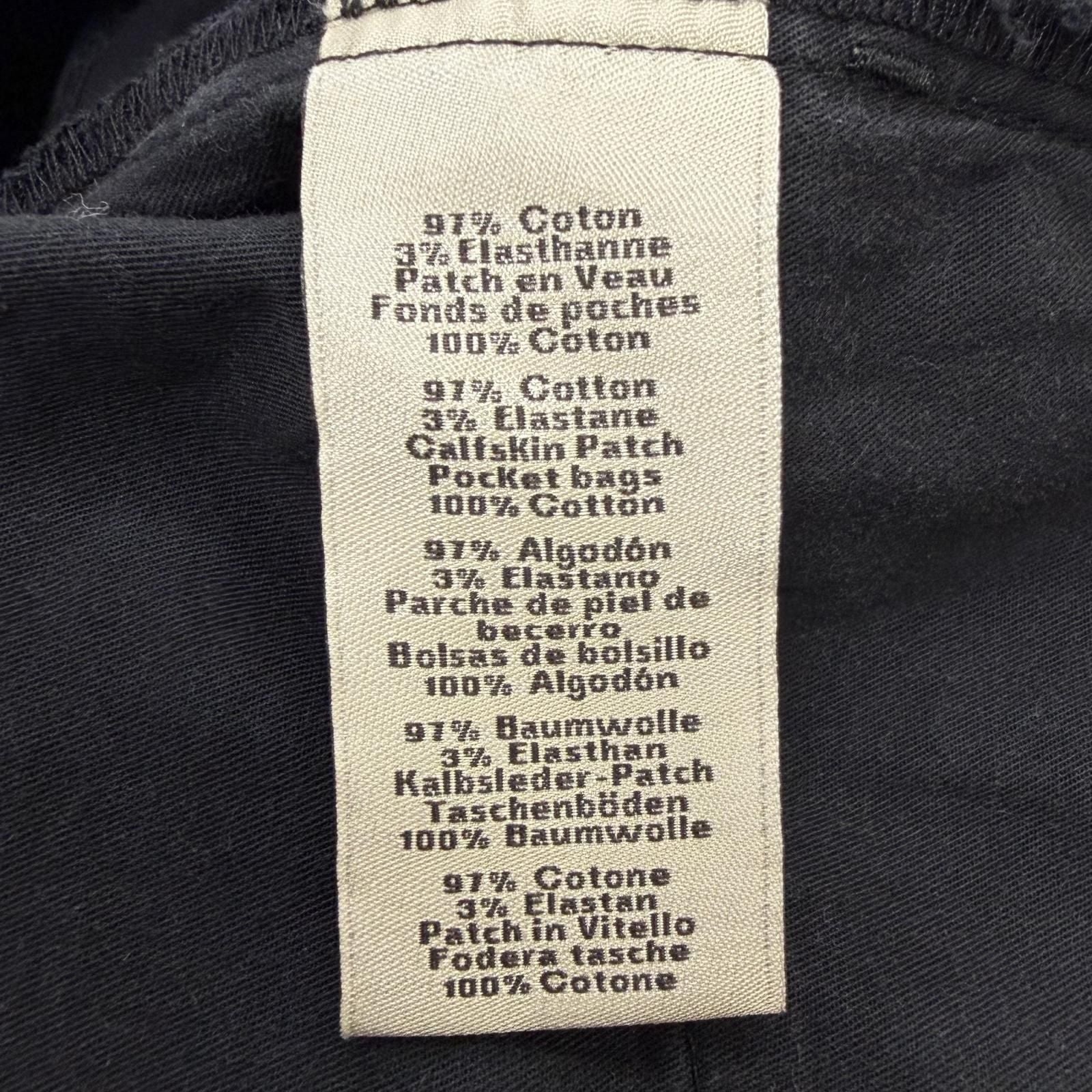Hermes Series Button Fly Logo Leather Patch Cotton Pants Black 40 — view 9