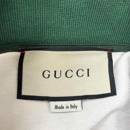 Gucci Web Stripe Long Sleeve Polo Shirt White — view 7