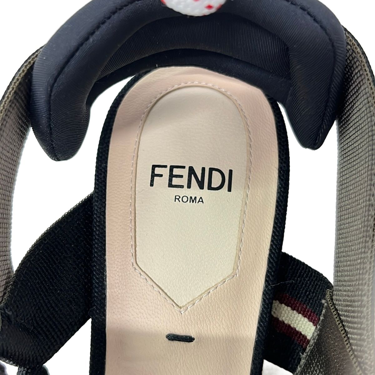 Fendi Sandals 35 Black Beige Multi Mesh — view 5