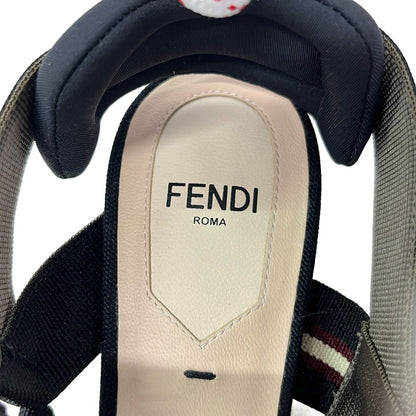 Fendi Sandals 35 Black Beige Multi Mesh — view 5
