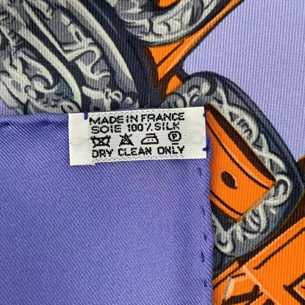 Hermes Carre 90 Silk Scarf Brides de Gala Blue — view 6