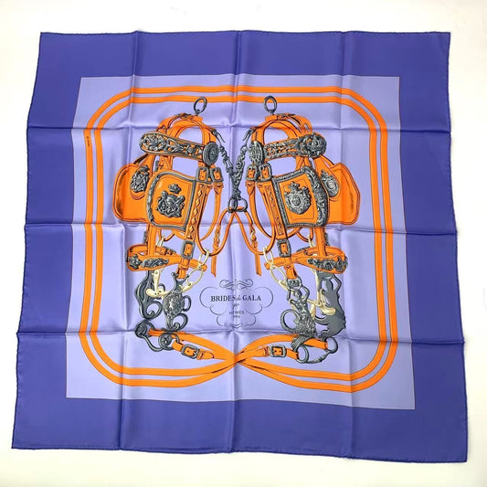 Hermes Carre 90 Silk Scarf Brides de Gala Blue