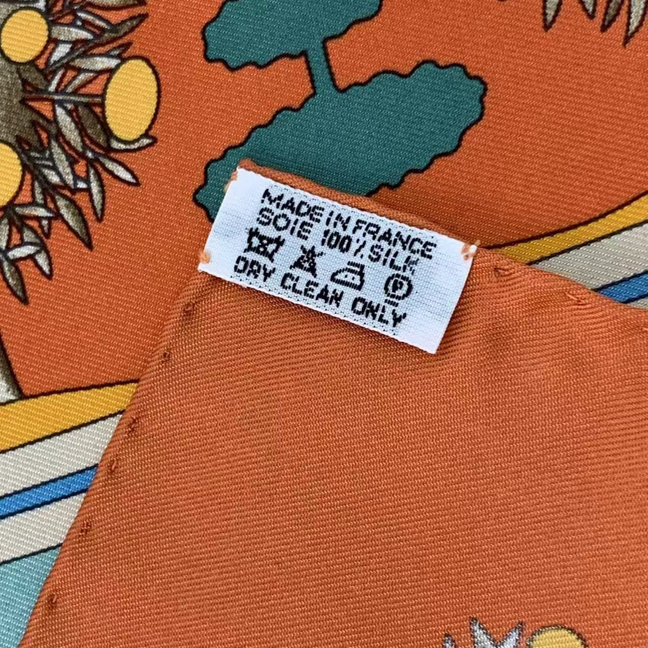 Hermes Carre 90 Scarf Silk Paridaiza Paradise Orange — view 7