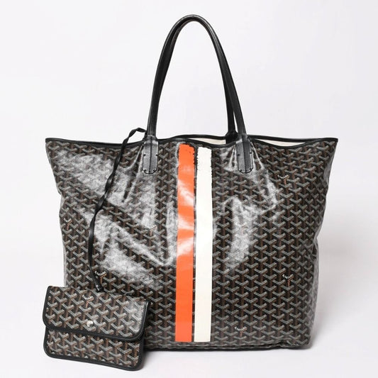 Goyard Super Rare Saint Louis XXL Tote Bag Leather Black Markage Herringbone