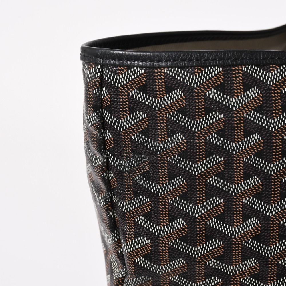 Goyard Super Rare Saint Louis XXL Tote Bag Leather Black Markage Herringbone — view 6