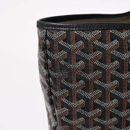 Goyard Super Rare Saint Louis XXL Tote Bag Leather Black Markage Herringbone — view 6