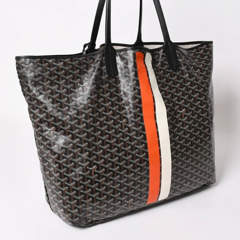 Goyard Super Rare Saint Louis XXL Tote Bag Leather Black Markage Herringbone — view 2