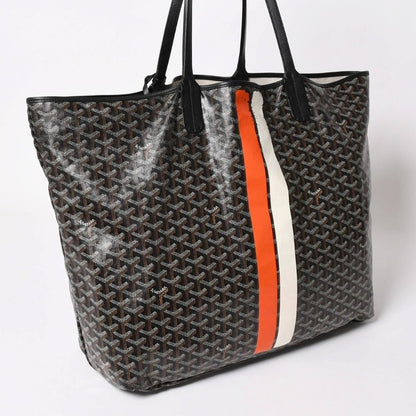 Goyard Super Rare Saint Louis XXL Tote Bag Leather Black Markage Herringbone — view 2