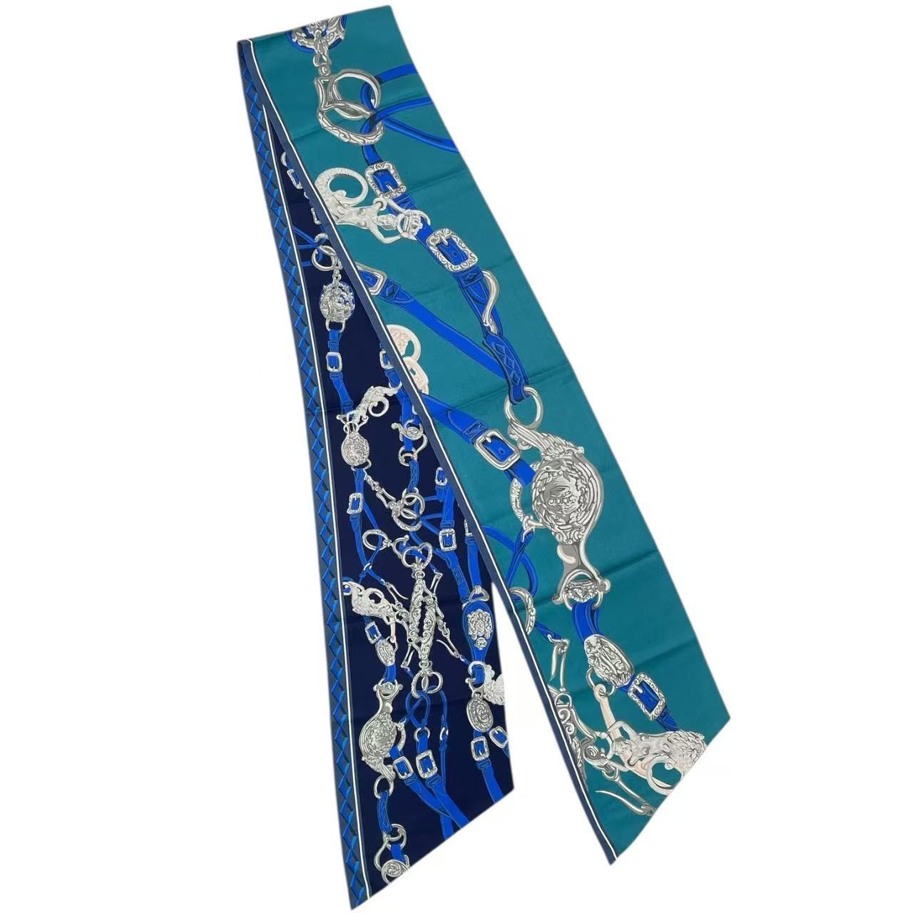 Hermes Scarf Twilly Silk Blue — view 2