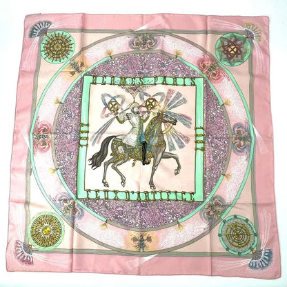 Hermes Carre 90 Silk Scarf Feux Dartifice Flame of Skill Pink
