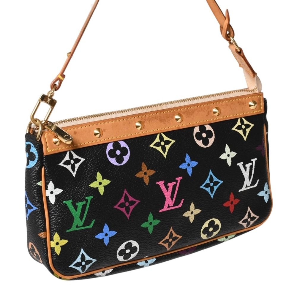 Louis Vuitton Pochette Accessoires Pouch Monogram Multicolor Black — view 6