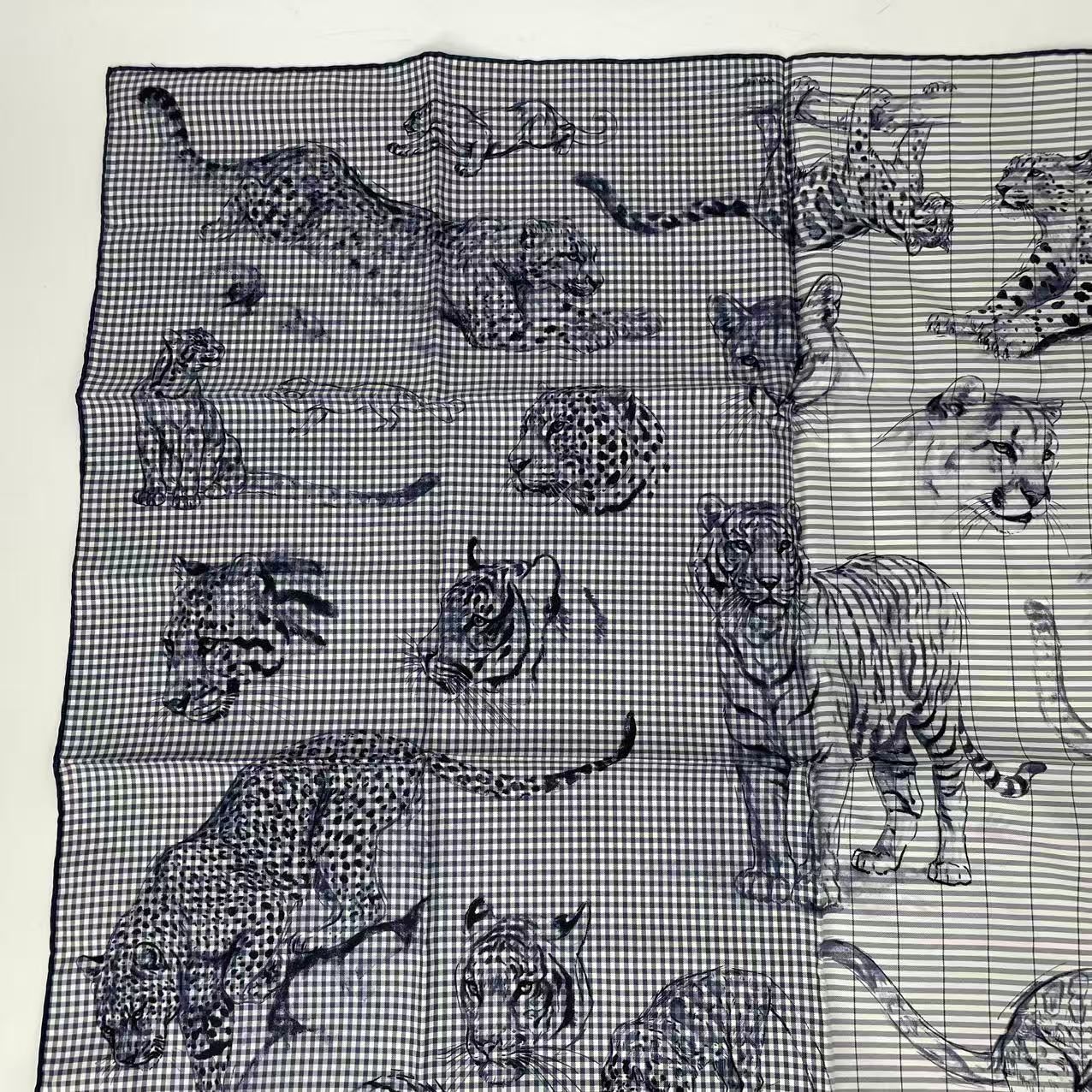 Hermes Carre 90 Silk Scarf Dans L Atelier de Robert's Blue — view 2
