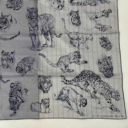 Hermes Carre 90 Silk Scarf Dans L Atelier de Robert's Blue — view 5
