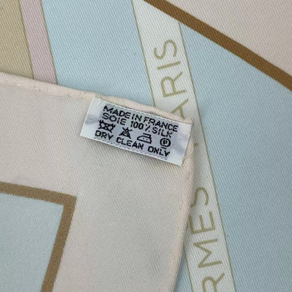 Hermes Carre 90 Lea Courses Horse Racing Silk Scarf Beige — view 6