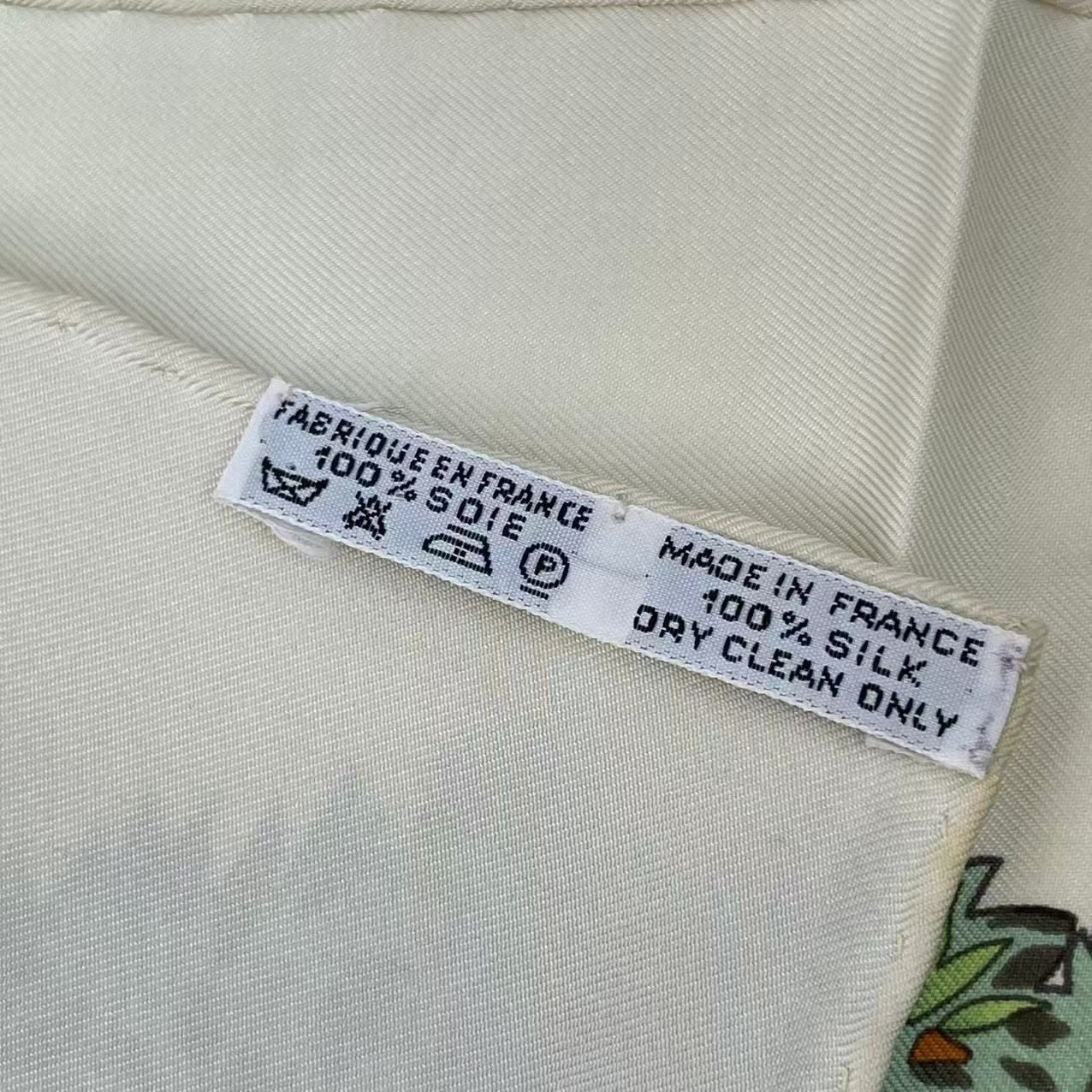 Hermes Carre 90 Sichuan Silk Scarf White — view 7