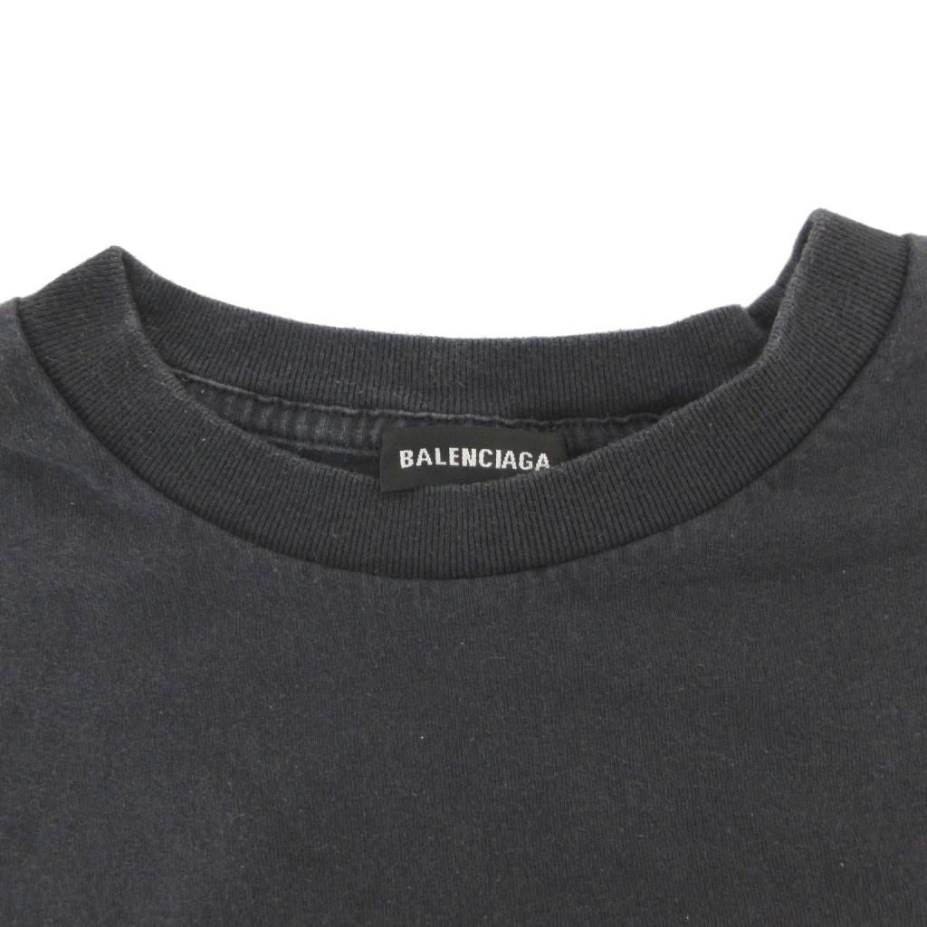 Balenciaga T-Shirt Short Sleeve Top Logo XS Black Ink MG — view 5