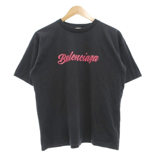 Balenciaga T-Shirt Short Sleeve Top Logo XS Black Ink MG
