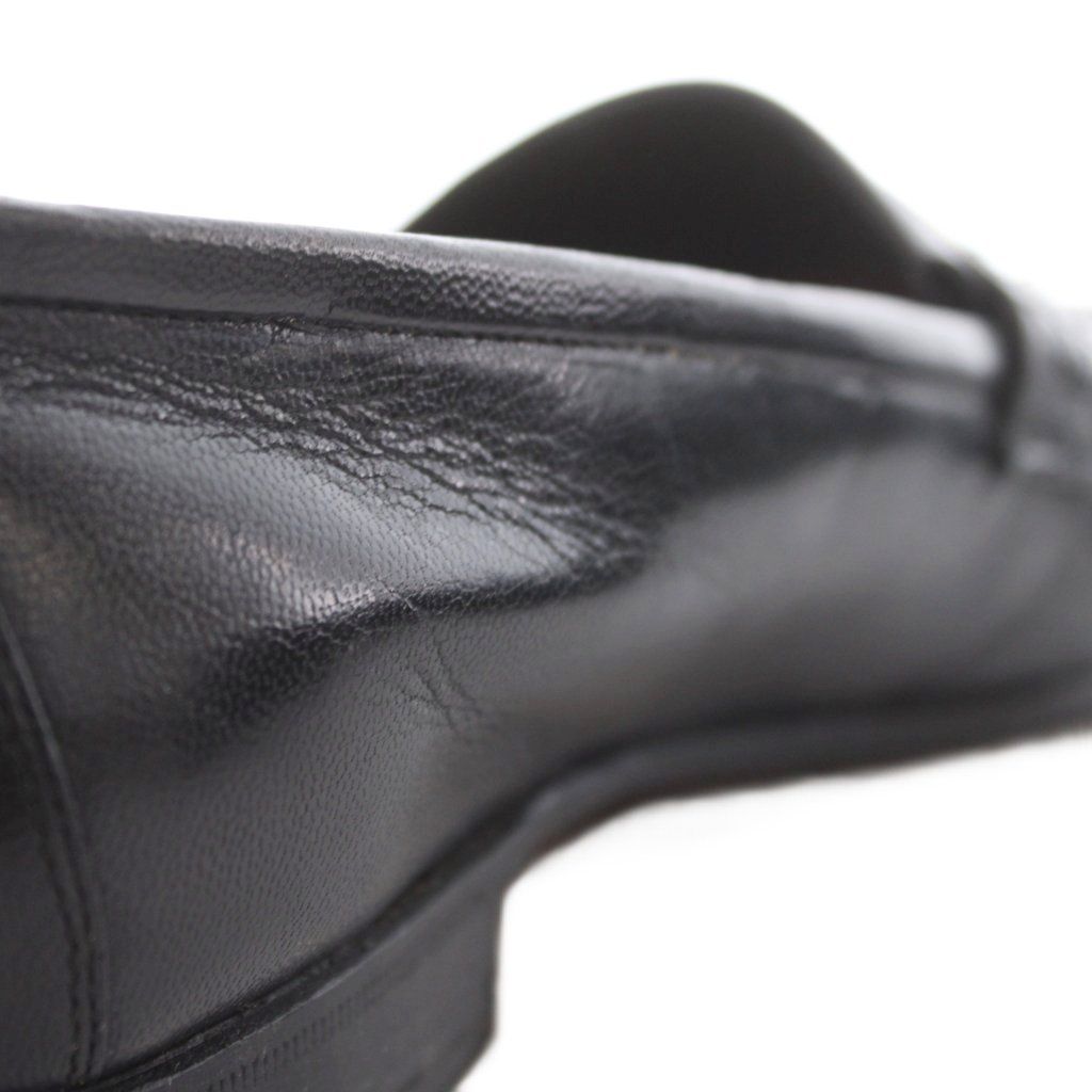 Gucci Loafers Slip on Leather 41.5 Black with Fringe with RI — view 8