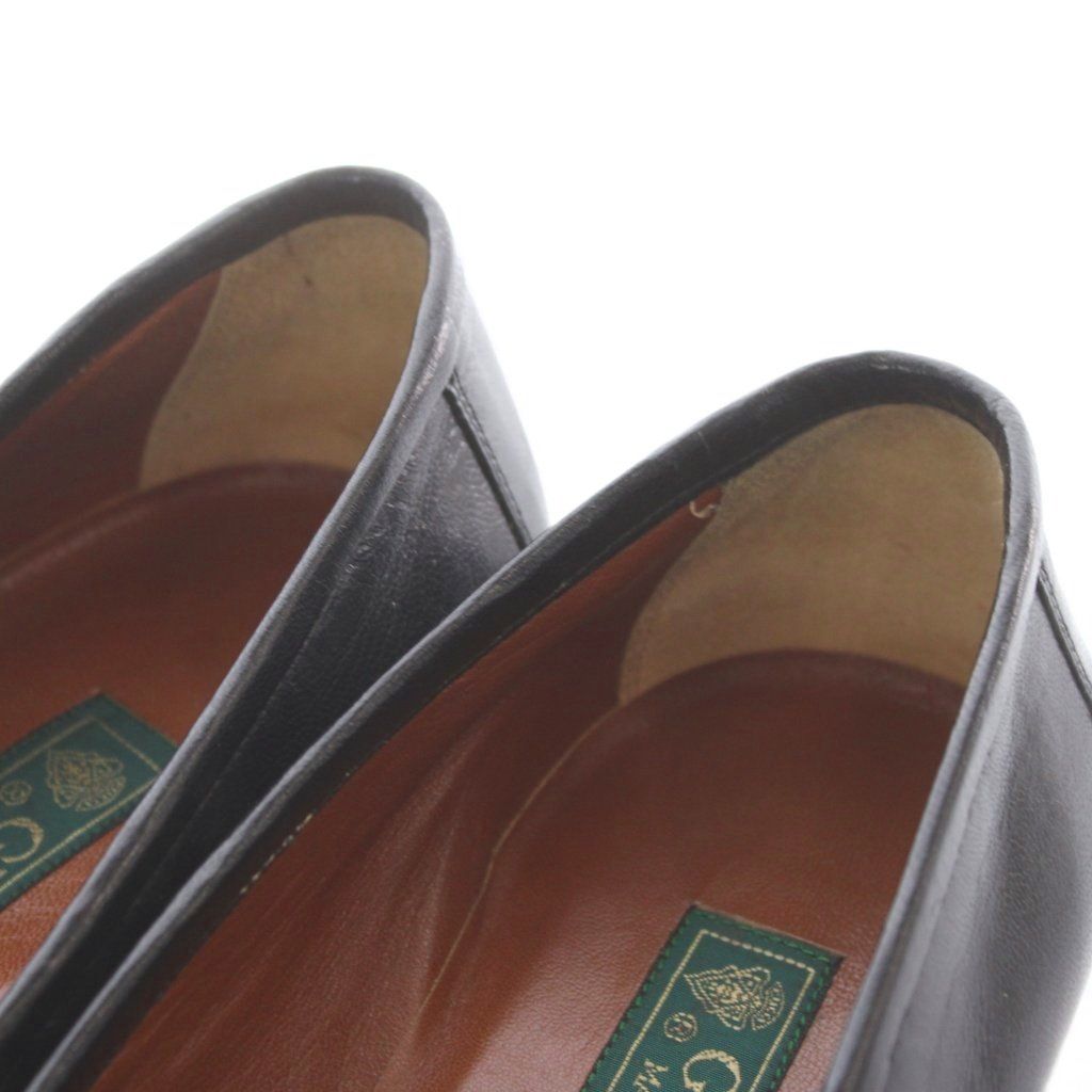 Gucci Loafers Slip on Leather 41.5 Black with Fringe with RI — view 4