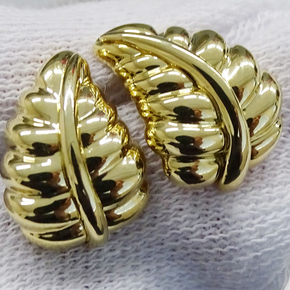 Tiffany & Co Earrings Leaf Yellow Gold — view 6