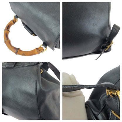 Gucci Bamboo Black Gold Leather 003 Backpack — view 6