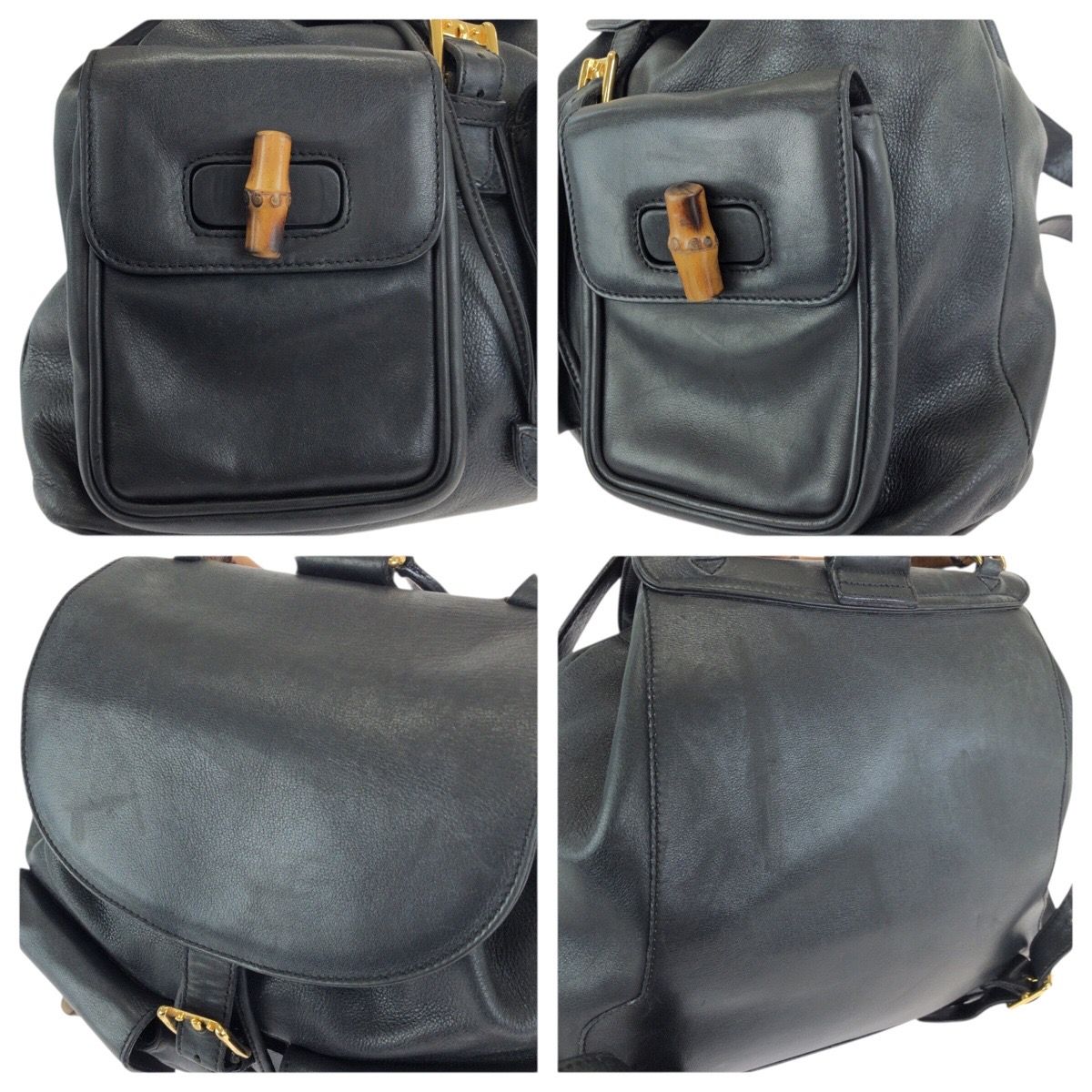 Gucci Bamboo Black Gold Leather 003 Backpack — view 5