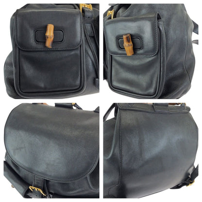 Gucci Bamboo Black Gold Leather 003 Backpack — view 5