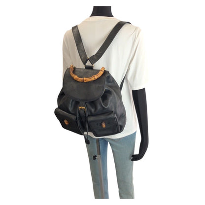 Gucci Bamboo Black Gold Leather 003 Backpack — view 7