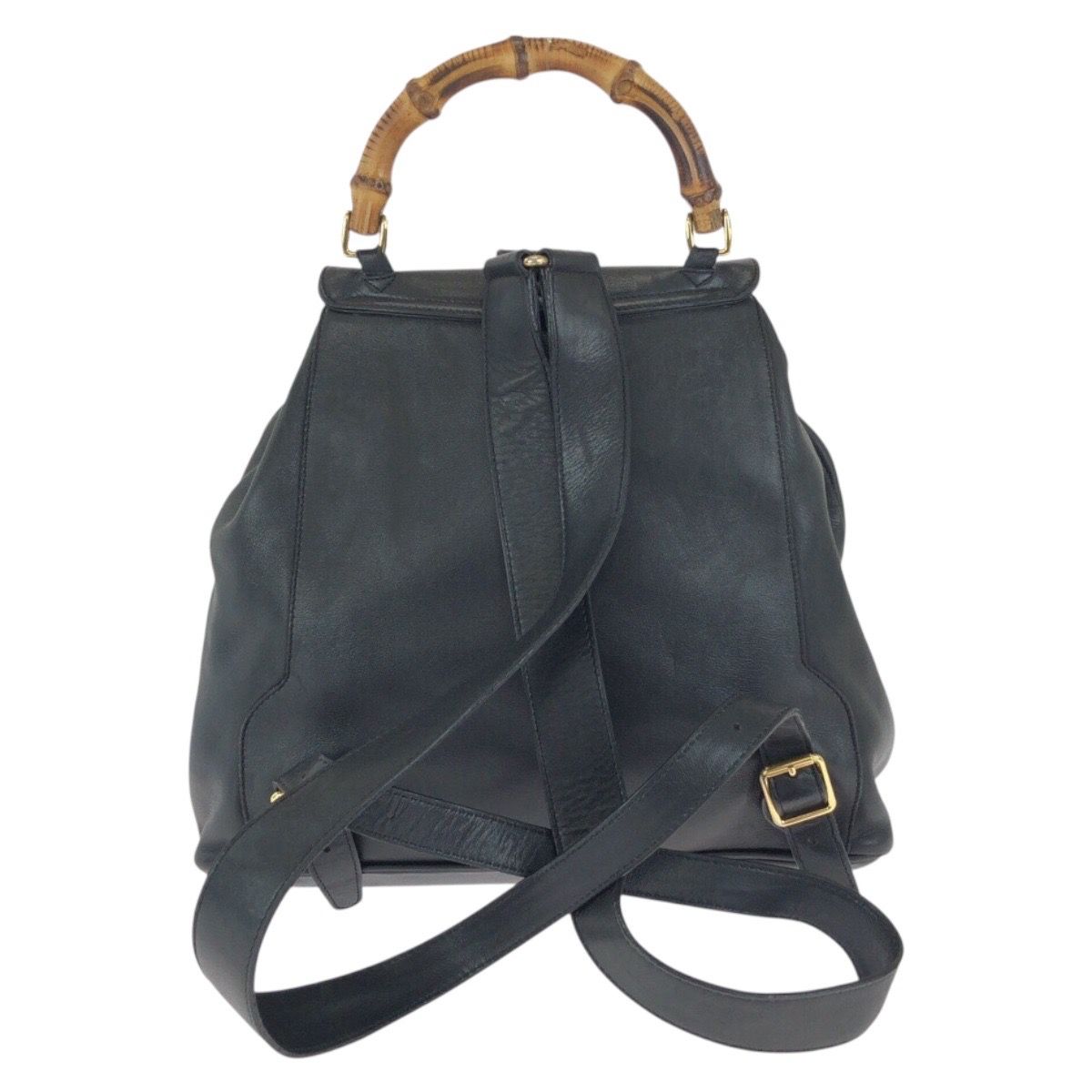 Gucci Bamboo Black Gold Leather 003 Backpack — view 2