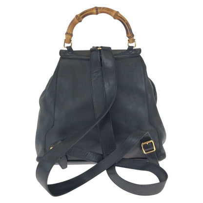 Gucci Bamboo Black Gold Leather 003 Backpack — view 2