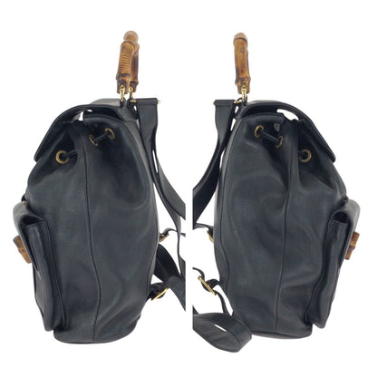 Gucci Bamboo Black Gold Leather 003 Backpack — view 8