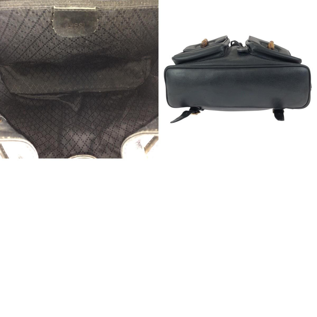 Gucci Bamboo Black Gold Leather 003 Backpack — view 9