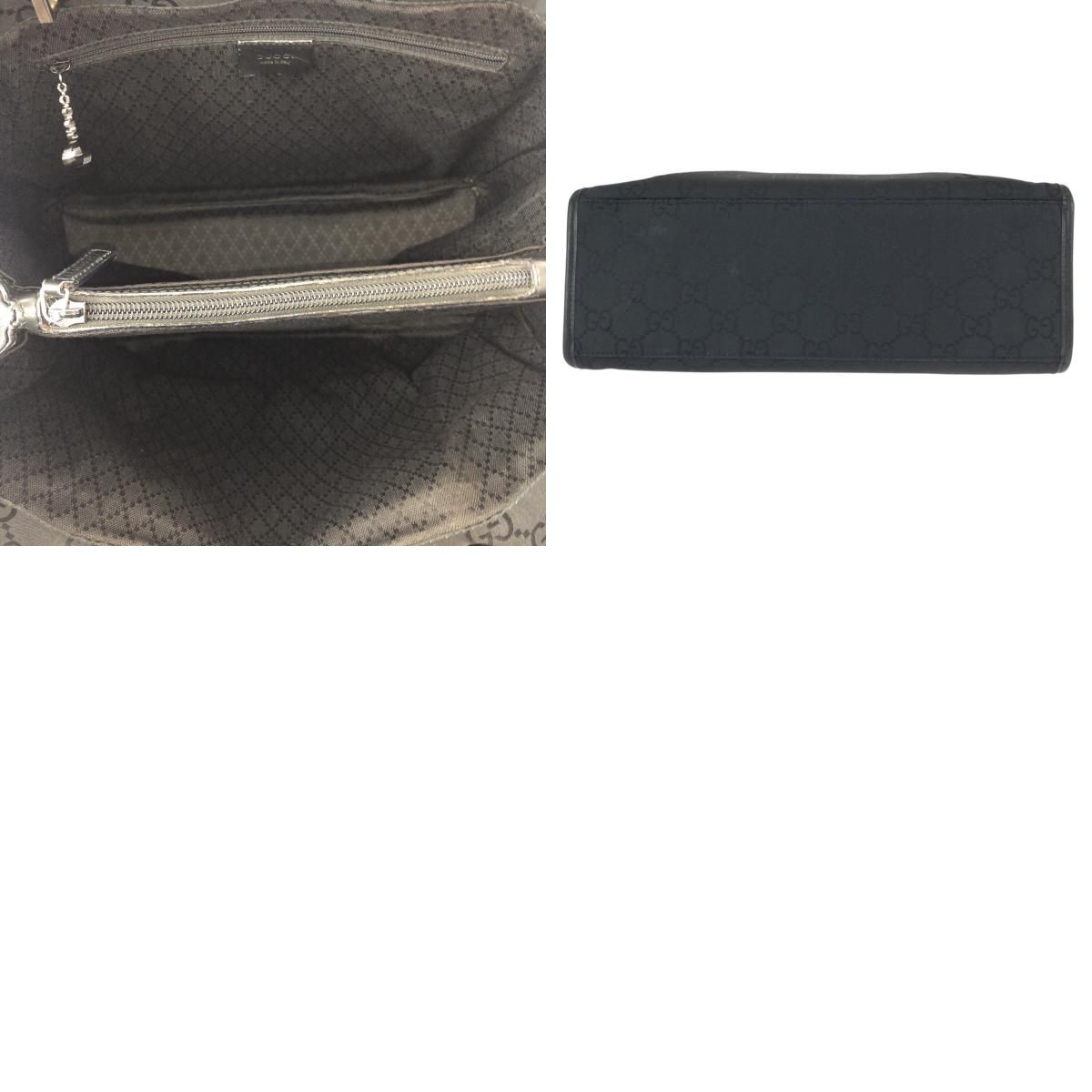 Gucci Bamboo Black Silver Nylon 002 Tote — view 9