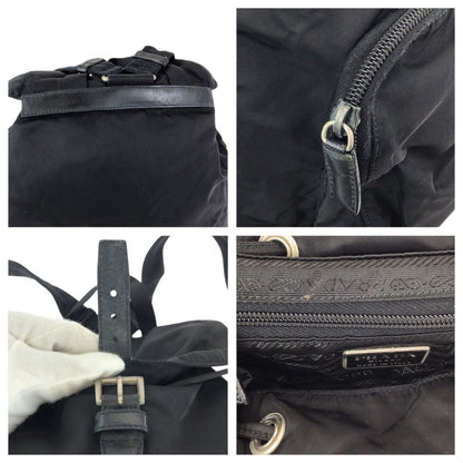 Prada Tessuto Black Silver Nylon Backpack — view 6