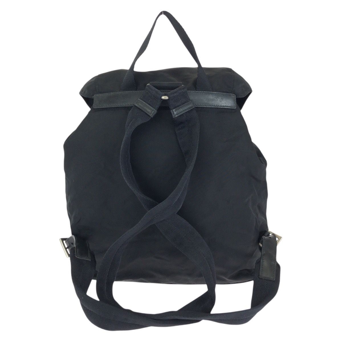Prada Tessuto Black Silver Nylon Backpack — view 2