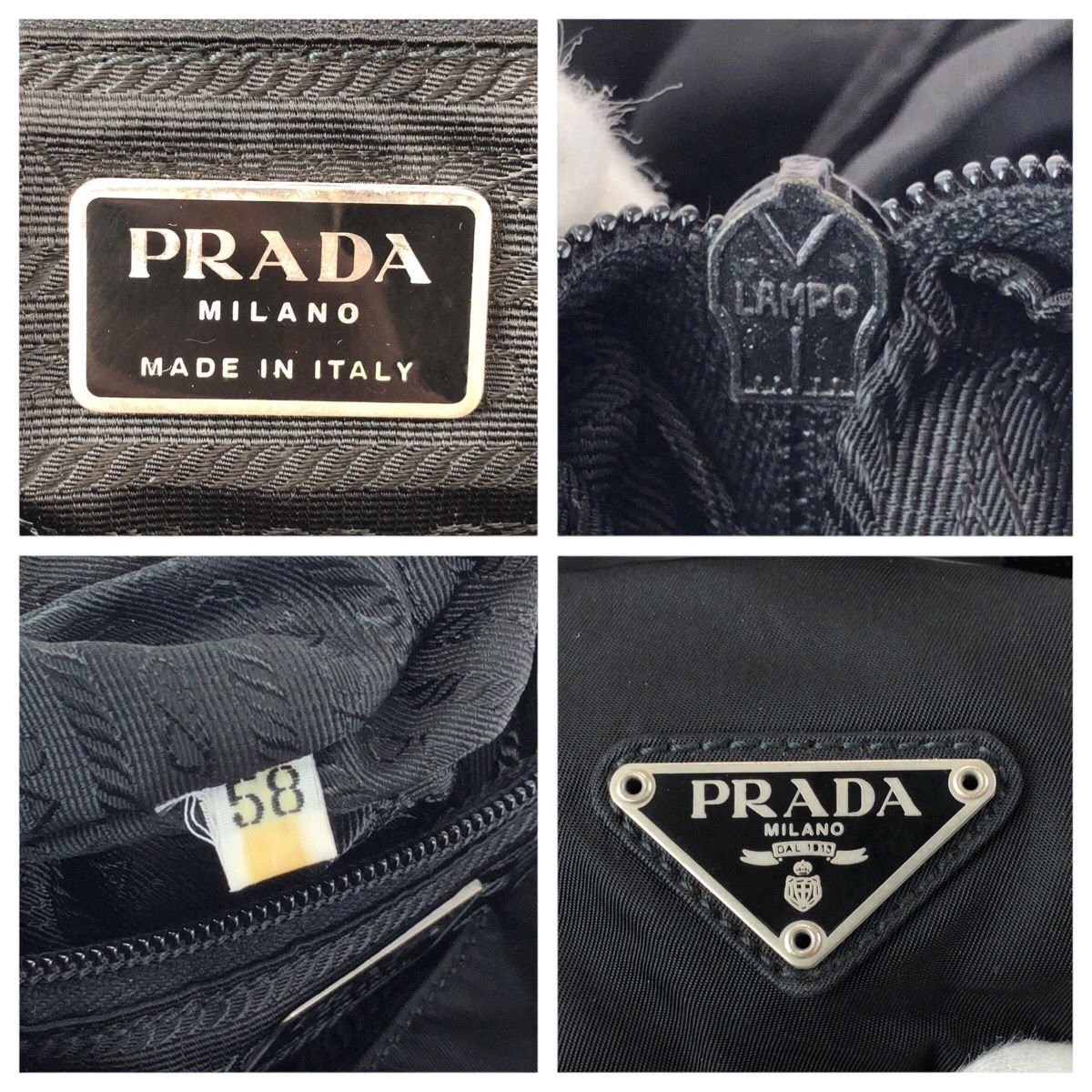Prada Tessuto Black Silver Nylon Backpack — view 4