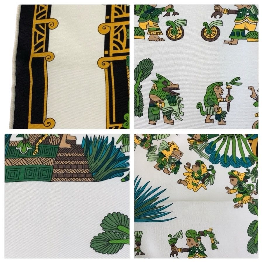 Hermes Astres Et Soleils Carre 90 Green Multicolor Silk Scarf — view 5