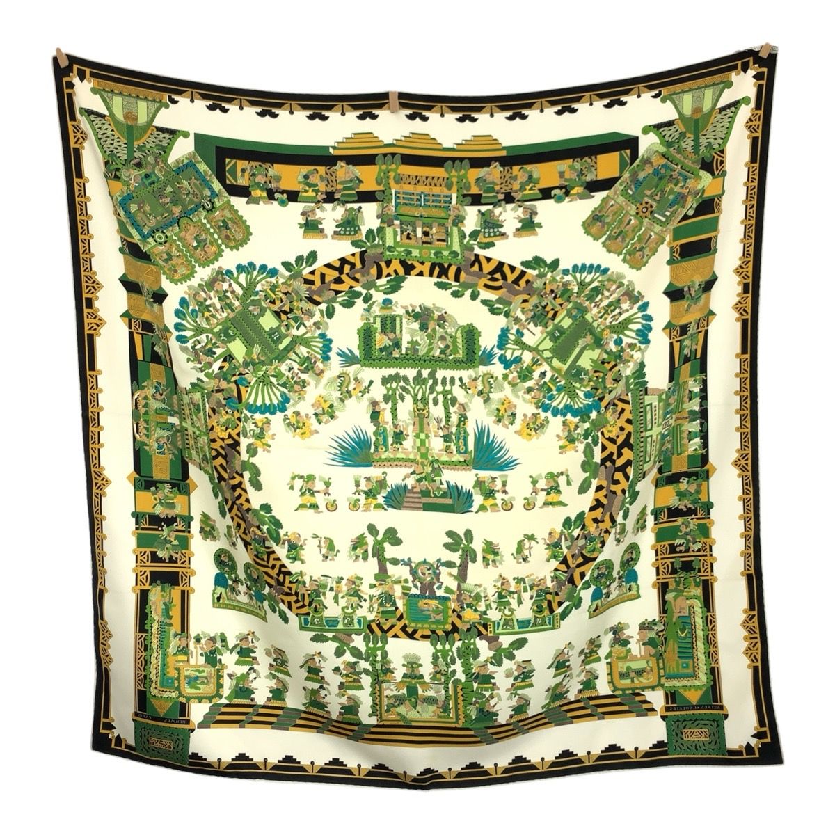 Hermes Astres Et Soleils Carre 90 Green Multicolor Silk Scarf — view 2