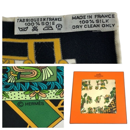 Hermes Astres Et Soleils Carre 90 Green Multicolor Silk Scarf — view 3