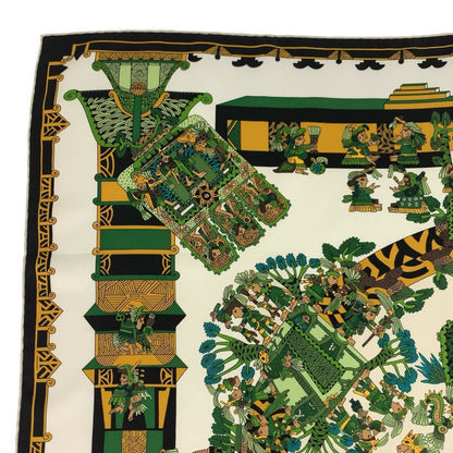 Hermes Astres Et Soleils Carre 90 Green Multicolor Silk Scarf — view 7