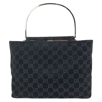 Gucci GG Pattern Black Silver Suede 000 Tote