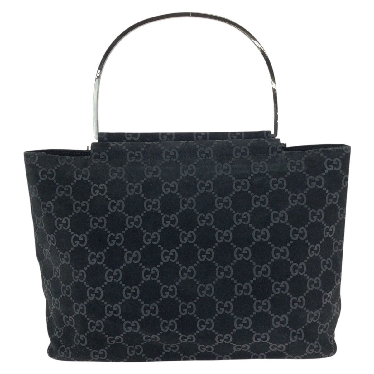 Gucci GG Pattern Black Silver Suede 000 Tote — view 2