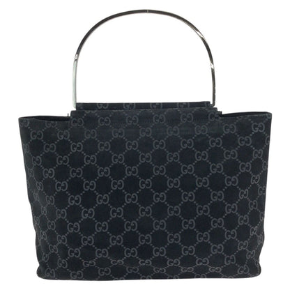 Gucci GG Pattern Black Silver Suede 000 Tote — view 2