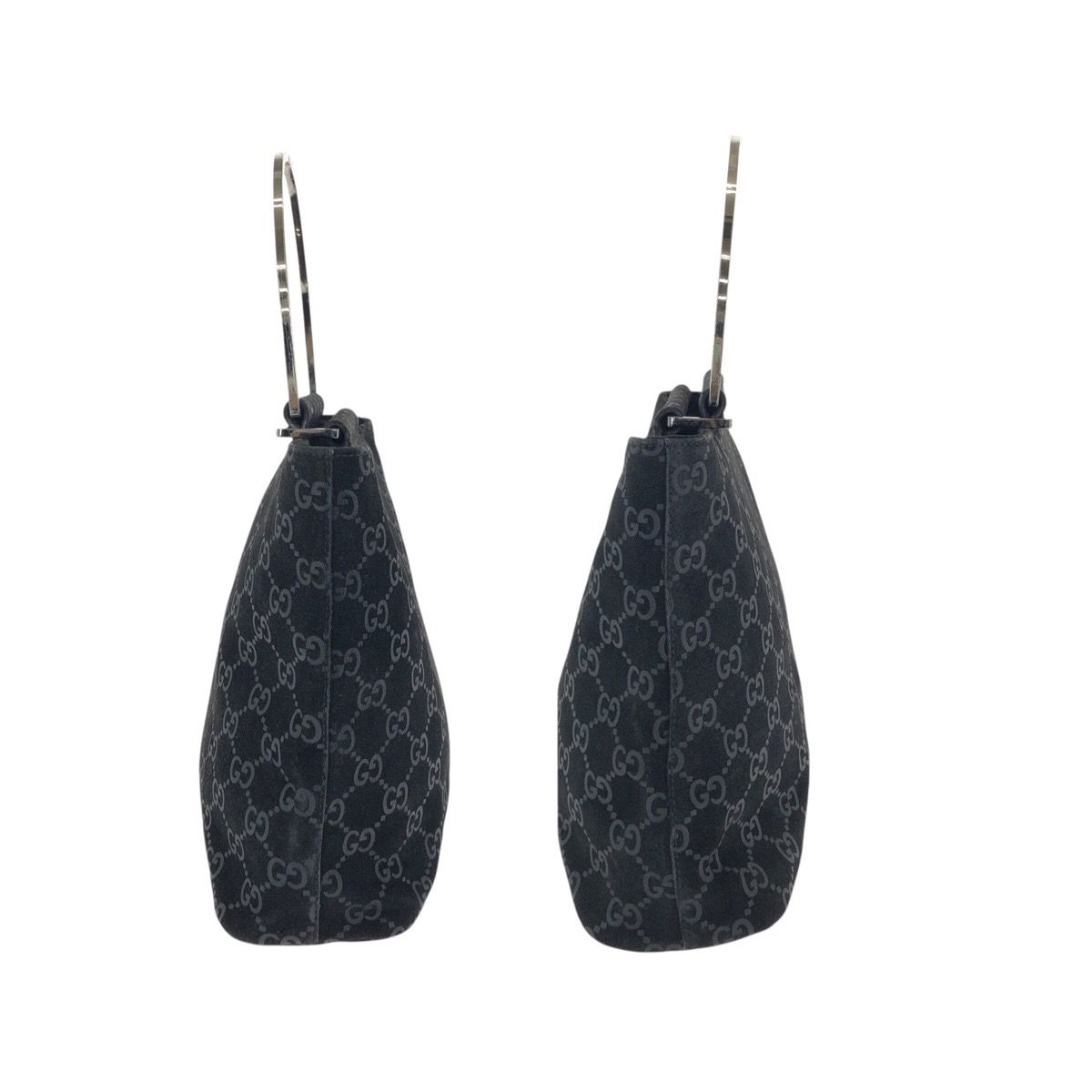 Gucci GG Pattern Black Silver Suede 000 Tote — view 8