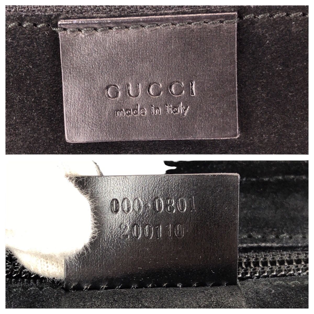 Gucci GG Pattern Black Silver Suede 000 Tote — view 4