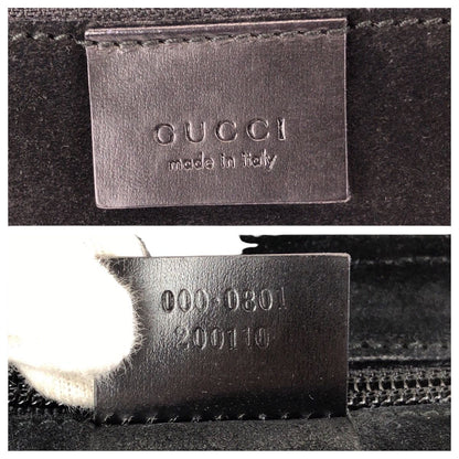 Gucci GG Pattern Black Silver Suede 000 Tote — view 4