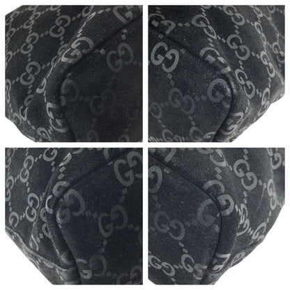 Gucci GG Pattern Black Silver Suede 000 Tote — view 3