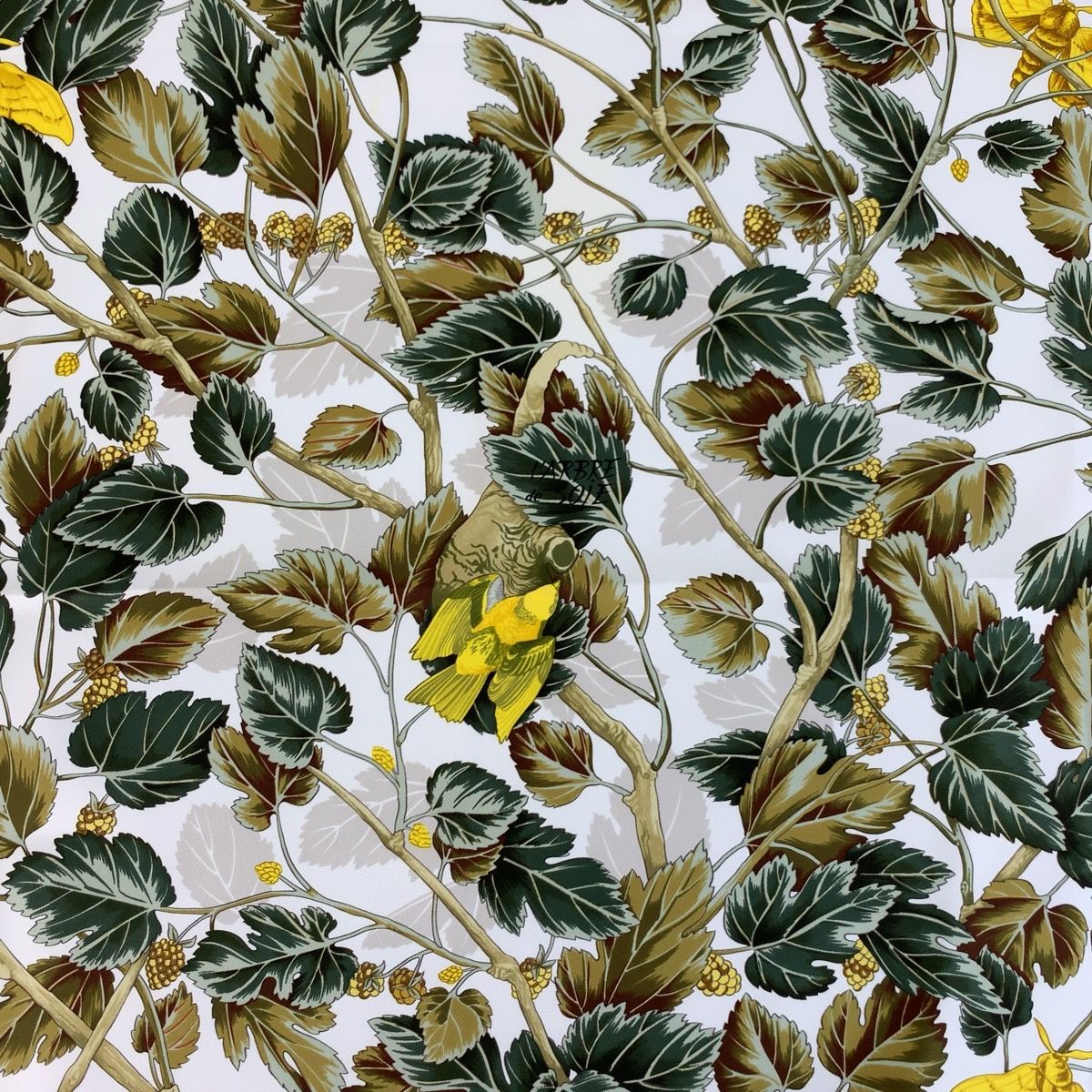 Hermes L'arbre de Soie Carre 90 Orange Silk Scarf — view 4