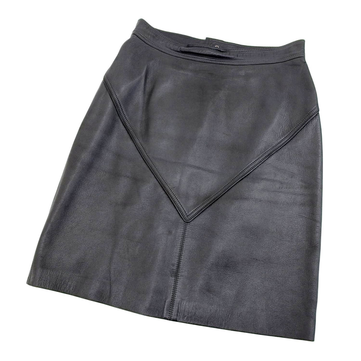 Loewe Vintage Skirt Leather Trapezoid Knee