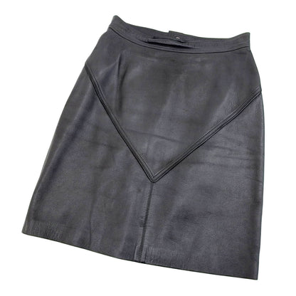 Loewe Vintage Skirt Leather Trapezoid Knee